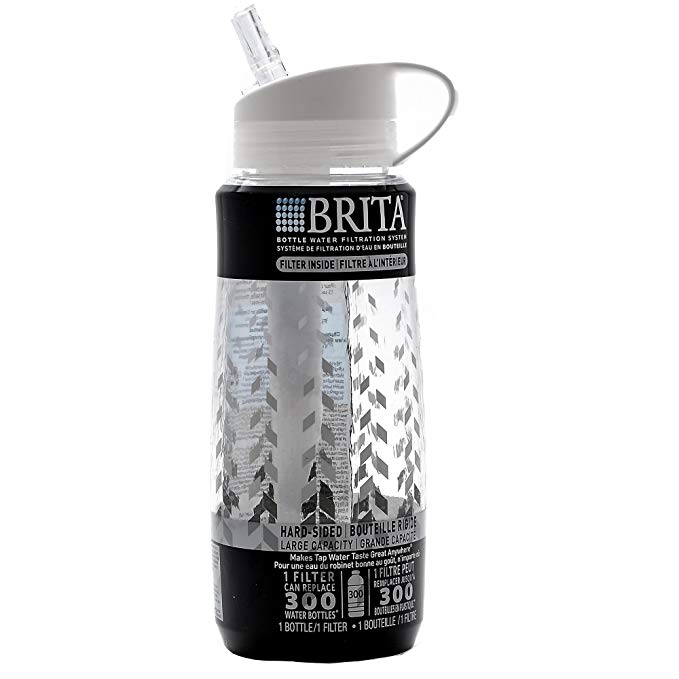 Brita Hard Sided Water Filter Bottle, 34 Ounces