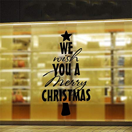 Allywit Merry Christmas Home Household Room Wall Sticker Mural Decor Decal Removable New (Black)