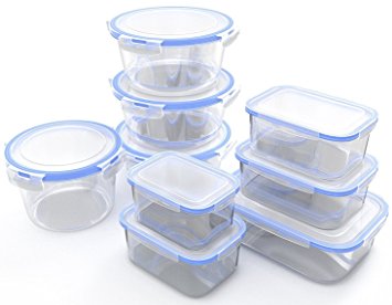 Royal Glass Food Storage Containers - 18-Piece Set - BPA Free and Microwave Safe without Lids - Perfect for Meal Prep