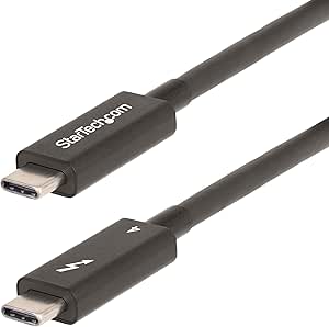 StarTech.com 6ft (2m) Active Thunderbolt 4 Cable - 40Gbps - 100W PD - 4K/8K Video - Thunderbolt Cable - Compatible w/USB4/DP Alt Mode, Thunderbolt 3, USB 3.2/Type-C (A40G2MB-TB4-CABLE)