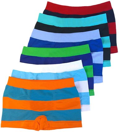 ToBeInStyle Boys Pack of 6 Seamless Boxer Briefs Thick Stripes
