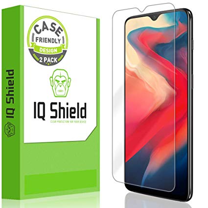 OnePlus 6T Screen Protector [Case Friendly][2-Pack], IQ Shield LiQuidSkin Screen Protector for OnePlus 6T HD Clear Anti-Bubble Film