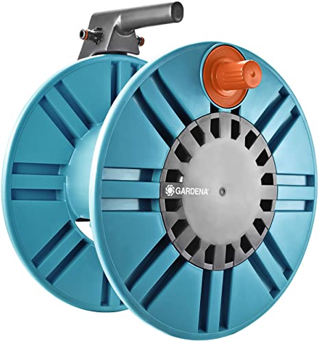 GARDENA Classic wall-fixed Hose Reel 60 with hose protection guide: For simple wall-mounting, with anti-drip device, angled connection, high capacity, space-saving (2650-20)