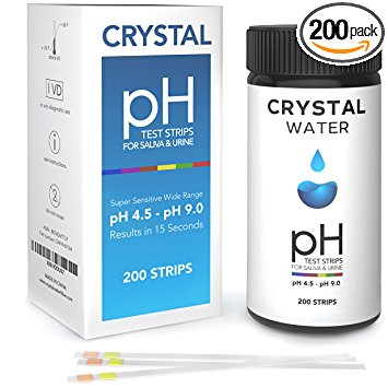 200ct PACK - CRYSTAL pH Test Strips for Urine and Saliva - pH Test Kit - Reagent Test strips for your Alkaline and Acid level Balance Your Bodies pH For Health and Diet