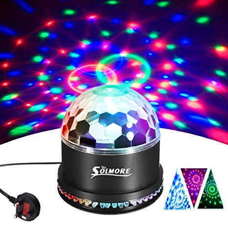 Disco Ball Lights,SOLMORE 51 LEDs Disco Lights Party Light Stage Lights RGB Sound Activated Rotating Crystal Magic Effect Strobe Light For Wedding Birthday Party DJ Club Pub Bar Light Show