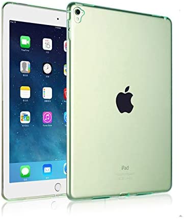 iCoverCase Compatible with iPad Pro 9.7 (2016) Case, Ultra-Thin Silicone Back Cover Clear Plain Soft TPU Gel Rubber Skin Case Protector Shell for iPad Pro 9.7" (2016) (Green)