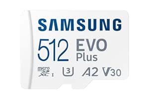 SAMSUNG EVO Plus w/SD Adaptor 512GB Micro SDXC, Up-to 160MB/s, Expanded Storage for Gaming Devices, Android Tablets and Smart Phones, Memory Card, MB-MC512SA/IN