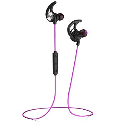 Phaiser BHS-750 Bluetooth Headphones, Wireless Earbuds Magnetic Stereo Earphones for Running with Mic and Lifetime Sweatproof Guarantee, Heliotrope