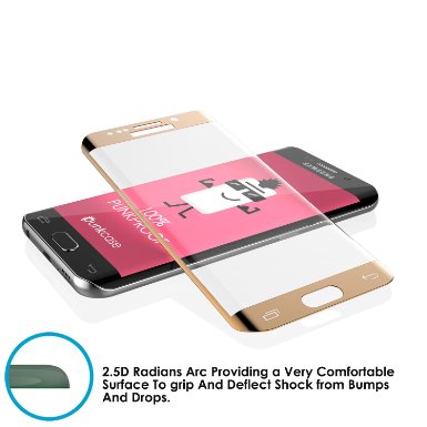 Galaxy S6 Edge Plus Gold Screen Protector, Punkcase Glass SHIELD Samsung Galaxy S6 Edge Plus Tempered Glass Screen Protector 0.33mm Thick 9H Glass Screen Protector