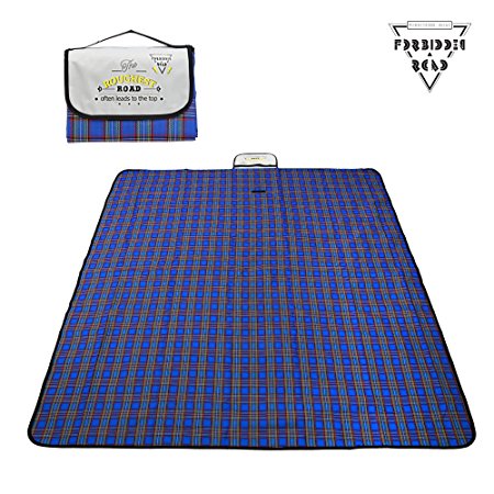 Forbidden Road Portable Picnic Blanket Mat Large Foldable Waterproof Sandproof Durable for Outdoor Camping Beach Hiking Backpacking Traveling