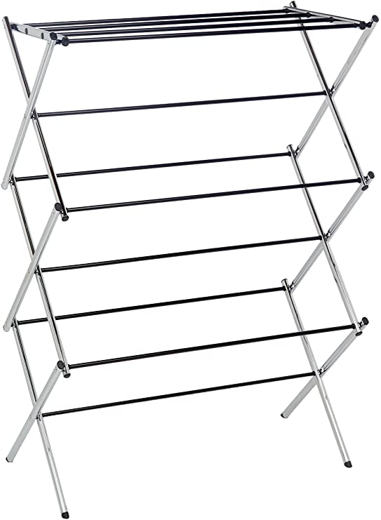 AmazonBasics Foldable Clothes Drying Laundry Rack - Chrome