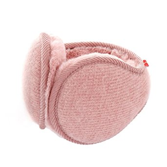 Surblue Unisex Ladies Warm Knit Mink Cashmere Winter Pure Color Earmuffs with Fur Earwarmer, Adjustable Wrap