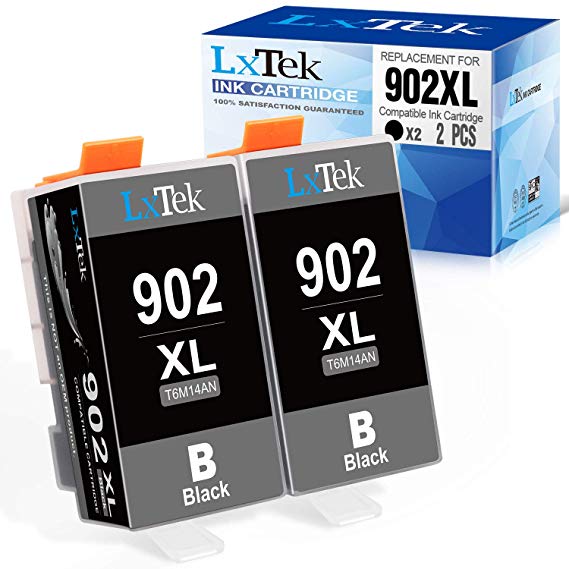 LxTek Compatible Ink Cartridge Replacement for HP 902XL 902 XL to use with Officejet Pro 6968 6970 6978 6960 6971 6974 6975; OfficeJet 6950 6954 6951 6961 6956 6958 6966 Printers (Black, 2 Pack)