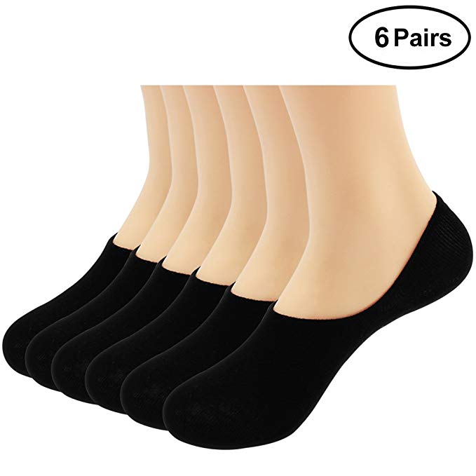 Ordenado Mens Cotton Anti-Slip No Show Socks Thin Low Cut Casual Socks 6 Pack