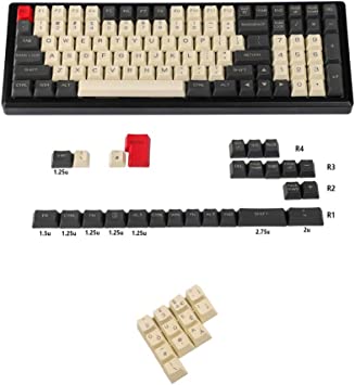 YMDK Laser Etched UK Italian Spain German ISO OEM Profile Thick PBT Keycap for MX Mechanical Keyboard YMD96 KBD75 104 87 61 (Carbon UK ISO)