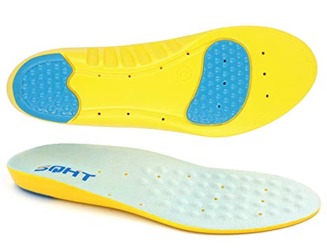 Shoe Insoles, Athletic Series Running Insoles Full Length Comfort Foam Orthotic Replacement Insets with Adaptive Arch and Gel Inserts (M | 5.5~8.5 Women's)