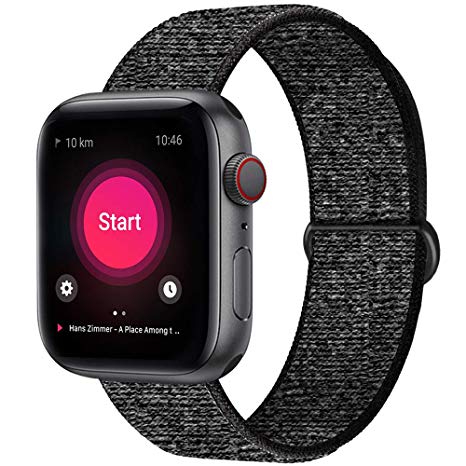 INTENY Sport Band Compatible with Apple Watch 38mm 40mm 42mm 44mm, Soft Lightweight Breathable Nylon Sport Loop, Strap Replacement for iWatch Series 4, Series 3, Series 2, Series 1