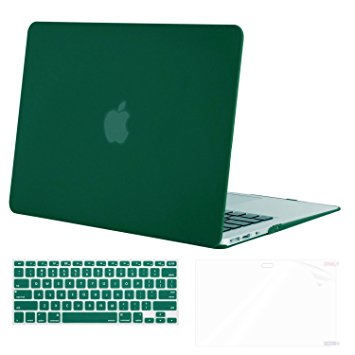 Mosiso Plastic Hard Case with Keyboard Cover with Screen Protector for MacBook Air 11 Inch(Models: A1370 and A1465), Peacock Green