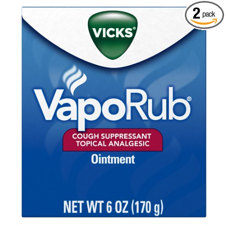 Vicks VapoRub Cough Suppressant Topical Analgesic Ointment 6 Oz (Pack of 2)