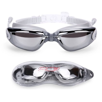 Baen Sendi Swimming Goggles with Siamese Ear Plugs - UV Protection Anti Fog - Best Adult Swim Goggles - Lifetime Guarantee