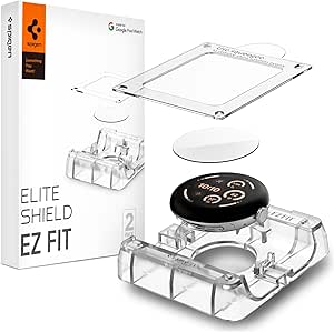 Spigen Eliteshield EZ Fit Screen Protector for Google Pixel Watch 3/2/1 41mm, Installation Kit included, EPU Film, Anti Scratch, Crystal Clear - 2 Pack