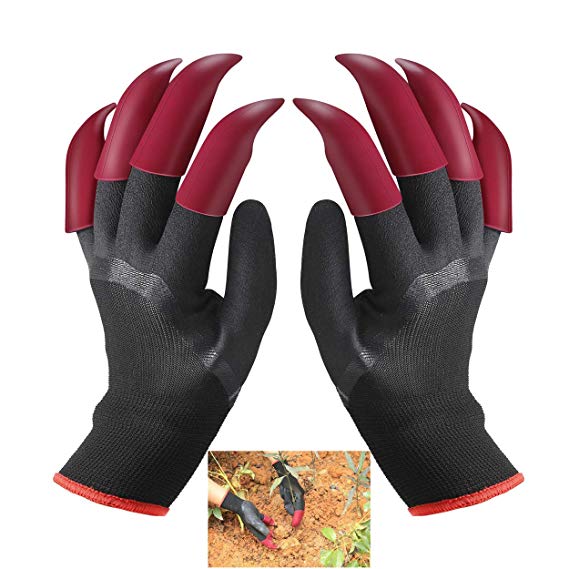 FX Garden Gloves with 8 Fingertips Claws, Gardening Genie Gloves Quick and Easy for Digging Planting Weeding Seeding Without other Tools for Adult and Kids