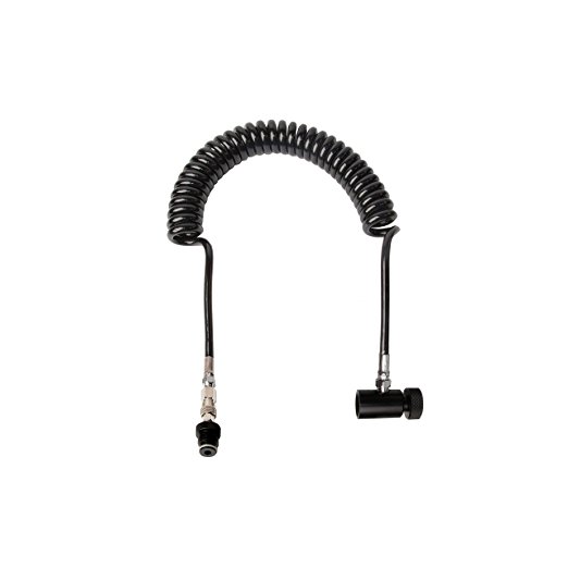 ALEKO PBRHQ11 Paintball Heavy Duty Thick Coil Remote Hose Line With Quick Disconnect, Black