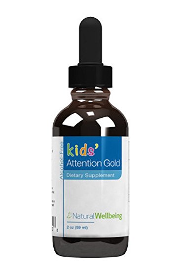 Natural Wellbeing - Kids' Attention Gold - Natural Support for Focus and Concentration - 2oz(59ml)
