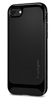 iPhone 8 Case, iPhone 7 Case Spigen® [Neo Hybrid Herringbone] iPhone 7 Case with Flexible Inner Protection and Reinforced Hard Bumper Frame for iPhone 7 (2016) / iPhone 8 (2017) - Shiny Black - 054CS22200