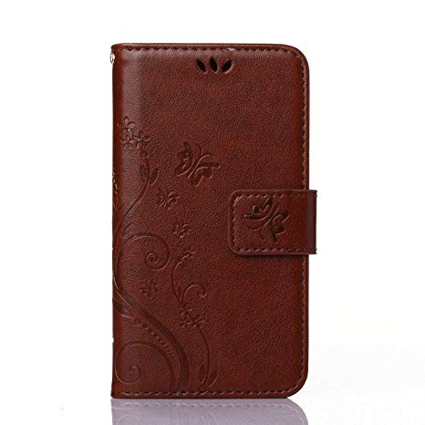 UNEXTATI Case for Galaxy Note 5, [Kickstand Feature] Flip Folio Leather Wallet Case with ID and Credit Card Pockets for Samsung Galaxy Note 5 (Brown)