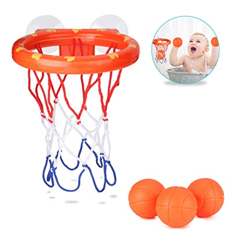 Accmor Bath Toy Baby Basketball Hoop, Toddlers Bathtub Basketball Hoop with 3 Balls for Boys and Girls, Suctions Cups Can Stick to Any Flat Surface