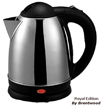 Royal 1.2 Liter TEA KETTLE Cordless Electric Portable Hot Water - Stainless Steel (1.2 Liter) by Brentwood