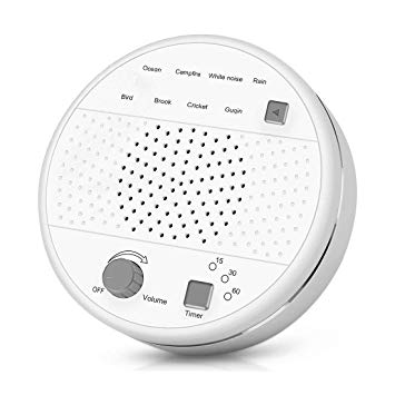 NO1seller Top White Noise Sound Machines for Sleep | Portable Relaxing Therapy Spa for Home, Office Privacy, Travel, Baby, Adults | 8 Soothing Nature Sounds, Headphone Jack, Auto-Off Timer, Mini Size