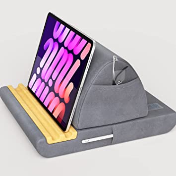 Tablet Holder Pillow Pad Stand, LISEN iPad Stand for Desk/Bed Reading, 15°- 90° Angles Adjustable Tablet Holder, Thick Case Friendly Compatible with All Tablet, Book, Kindle, Tab, E-Reader(4-15in)