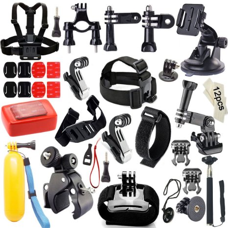 Gogolook 45-in-1 Outdoor Sports Accessories Kits for Gopro Hero 4/3/2/1 Common Camcorder Bundles for Other Action Camera