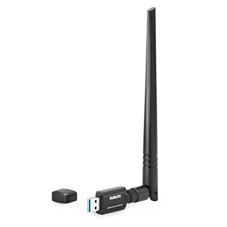 OURLINK 1200Mbps 802.11ac Dual Band (5.8GHz/867Mbps 2.4GHz/300Mbps) Wireless Network Adapter USB Wi-Fi Dongle Adapter with 5dBi Antenna Support Win Vista,Win 7,Win 8.1, Win 10,Mac OS X
