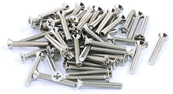 uxcell 50pcs M3x20mm Stainless Steel Countersunk Flat Head Phillips Machine Screws Bolts