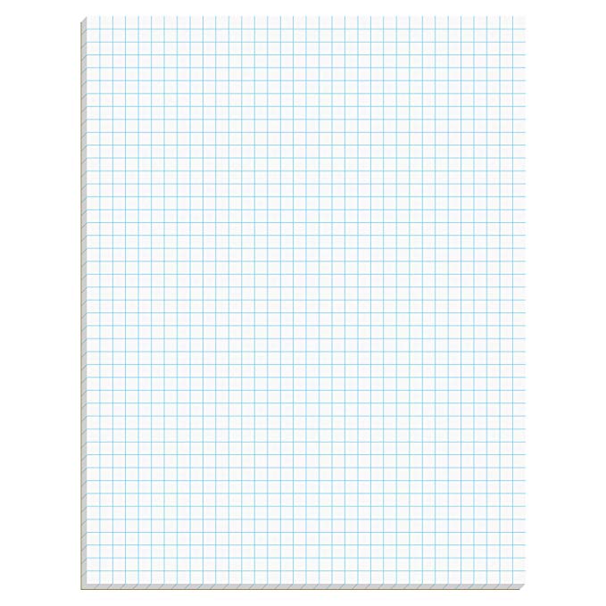 TOPS Quadrille Pad, 8.5 x 11 Inches, 15 Pound Stock, 50 Sheets per Pad, 6 Pads per Pack, White (99522)