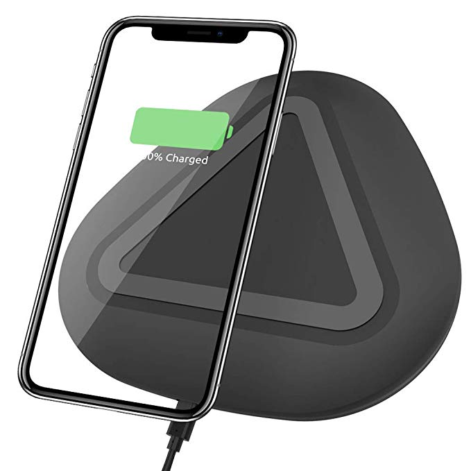 Wireless Charger Vidgoo Qi Certified Fast Charging Pad Wireless Charging Pad Compatible with iPhone Xs MAX/XR/XS/X/8/8 Plus Galaxy Note 9/S9/S9 Plus/Note 8/S8-Black