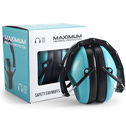 Pro For Sho 34dB Shooting Ear Protection - Special Designed Ear Muffs Lighter Weight - Maximum Hearing Protection , Teal