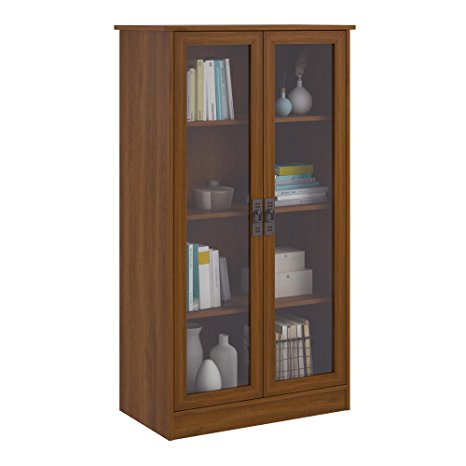 Altra Quinton Point Bookcase with Glass Doors, Inspire Cherry