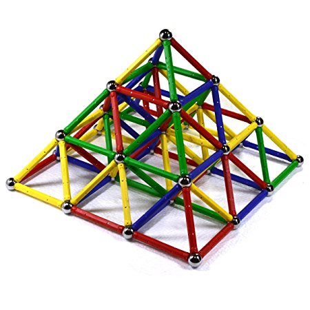 CMS Magnetics 126 PC Magnetic Building Set - Magnetic Brain Training Set for Kids and Adults