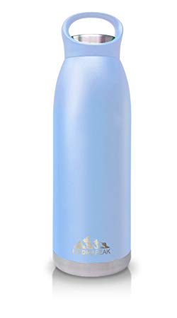 Hydrapeak Dash 32oz (1L) Stainless-Steel Vacuum Insulated Water Bottle BPA-Free Leak-Proof Double-Walled Copper Coated Flask with Color Coated Integrated Cap Handle