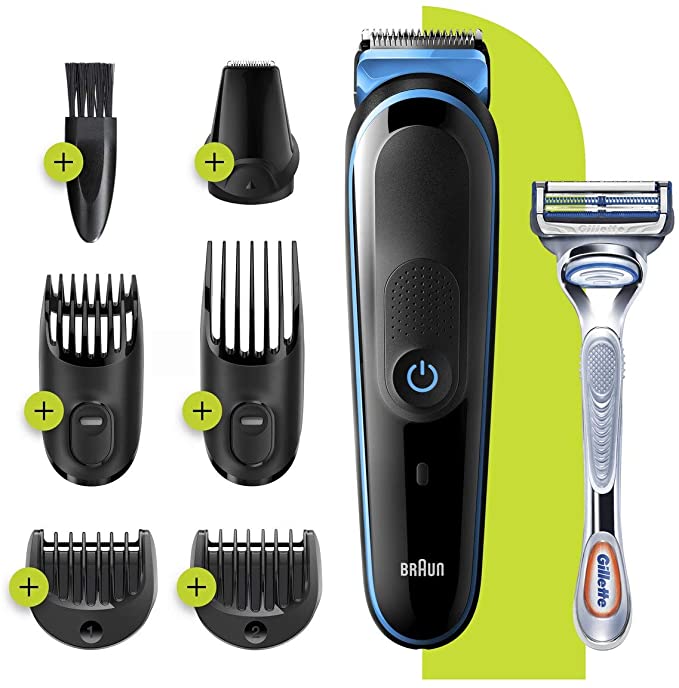 Braun 6-in-1 All-in-one Trimmer 3 MGK3220, Beard Trimmer, Hair Clipper & Face Trimmer, Black,