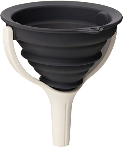 Dexas POP Collapsible Silicone Funnel, 4.5 inch diameter, Gray and White