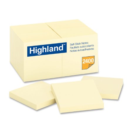 Highland Notes, 3 x 3-Inches, Yellow, 24-Pads/Pack