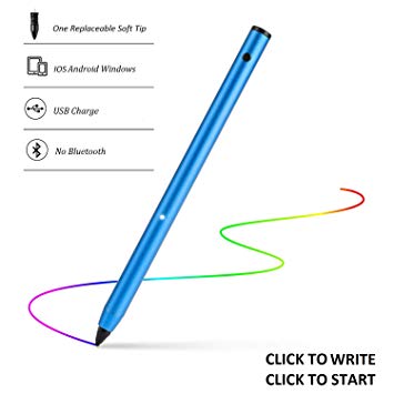Premium Active Stylus Pen Rechargeable High-Sensitivity Smart Pencil Digital Pen Compatible with Most iPad/IPhone/Samsung/Android/Windows Touchscreen Smart Phones Tablets&Notebooksv Digital Pen (Blue)