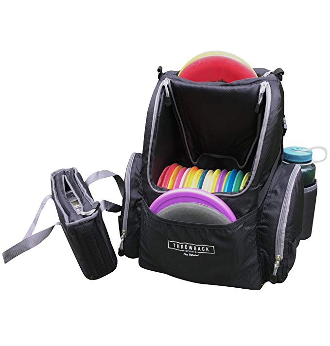 Throwback ModPack - Disc Golf Backpack with Removable Cooler Sleeve - Frisbee Disc Golf Bag with Cooler - Holds Up to 20 Discs & 3 Cans