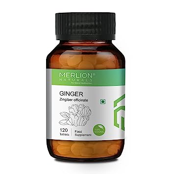 Ginger Tablets by Merlion Naturals | Zingiber officinale | 500mg (120 Tablets)