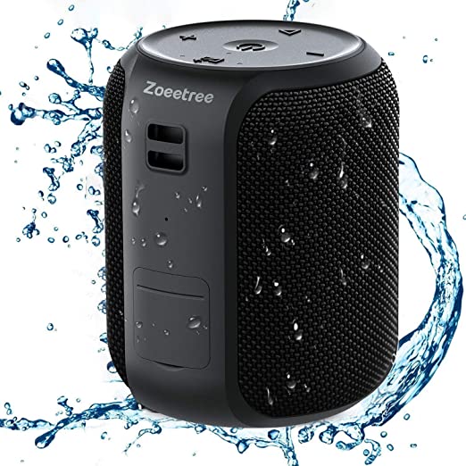 Waterproof Bluetooth Speaker, ZoeeTree S12 Mini Shower Speakers, 360° TWS HD Surround Sound, 16W Rich Bass, 100 Ft Wireless Bluetooth Range, IPX7 Waterproof, Long Hour Playtime for Outdoors, Home